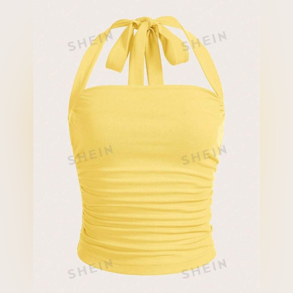 SHEIN, yellow open back, medium